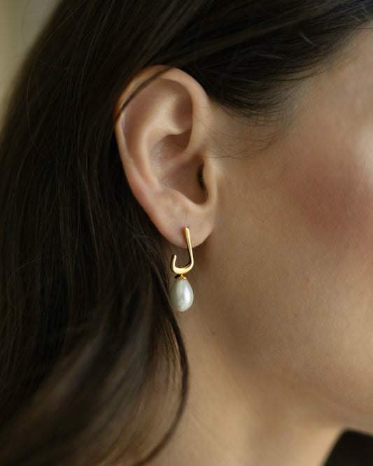 Calligraphed Initial Earring ل