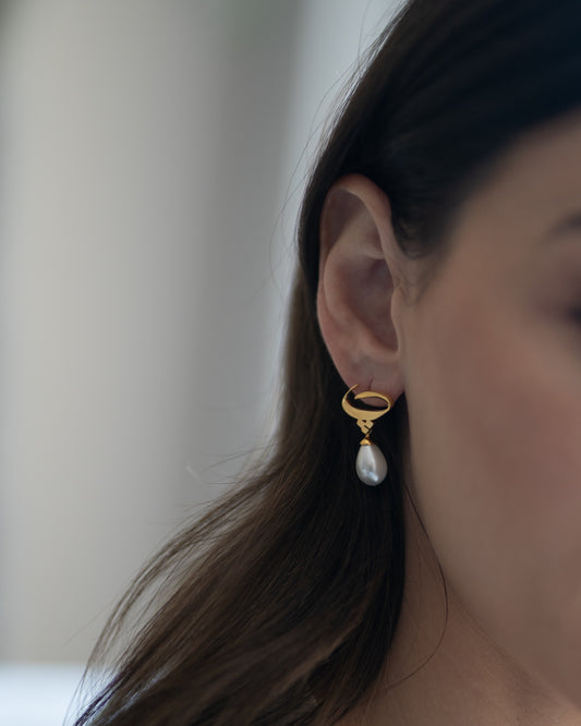 Calligraphed Initial Earring پ