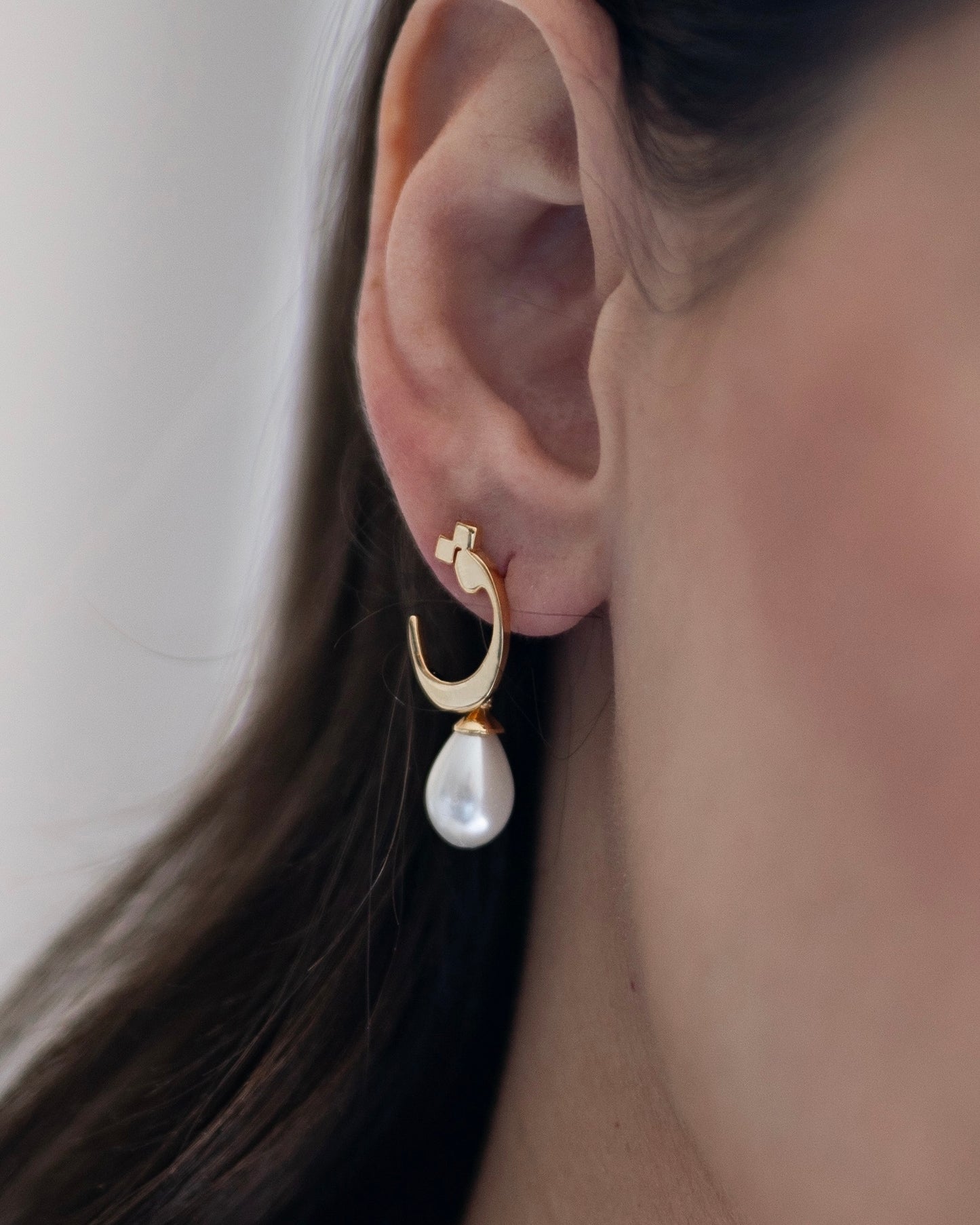 Calligraphed Initial Earring ق