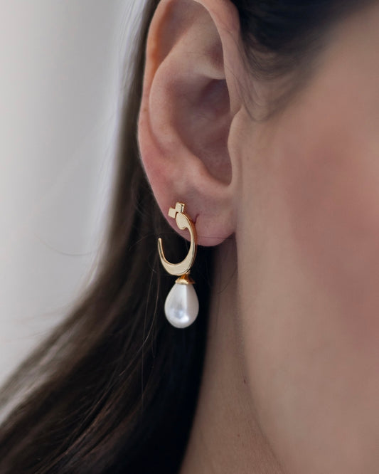 Calligraphed Initial Earring ق