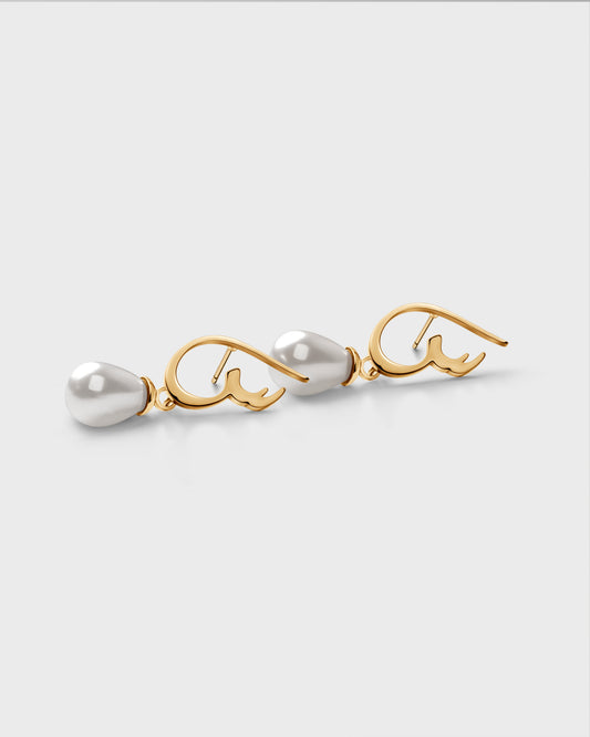 Calligraphed Initial Earring س