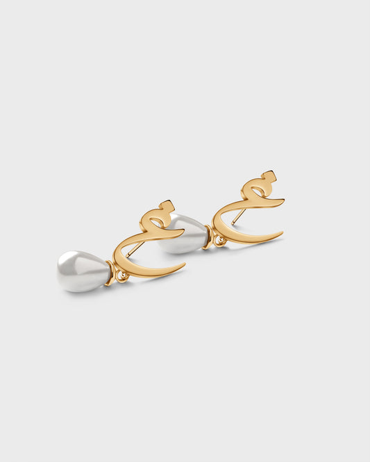 Calligraphed Initial Earring غ