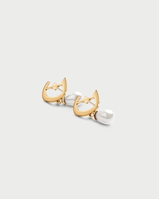 Calligraphed Initial Earring ن